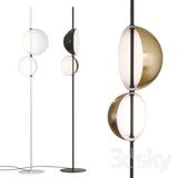 Oluce, Anodized Brass Floor Lamp, Black Rod, Superluna model, L3321OR