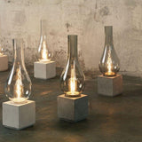 Karman, Lampada da tavolo base cemento naturale, collezione AMARCORD, CT1211GINT, Matteo Ugolini