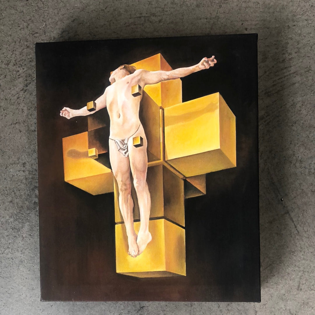 Dorta Raffaella, painting "Surreal Cross", oil on canvas, 25x30