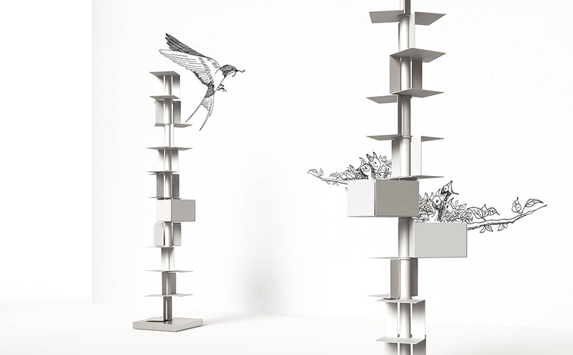 Minottiitalia, Libreria girevole Cleopatra con 2 cassetti bianchi