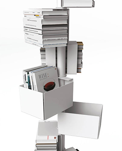 Minottiitalia, Libreria girevole Cleopatra con 2 cassetti bianchi