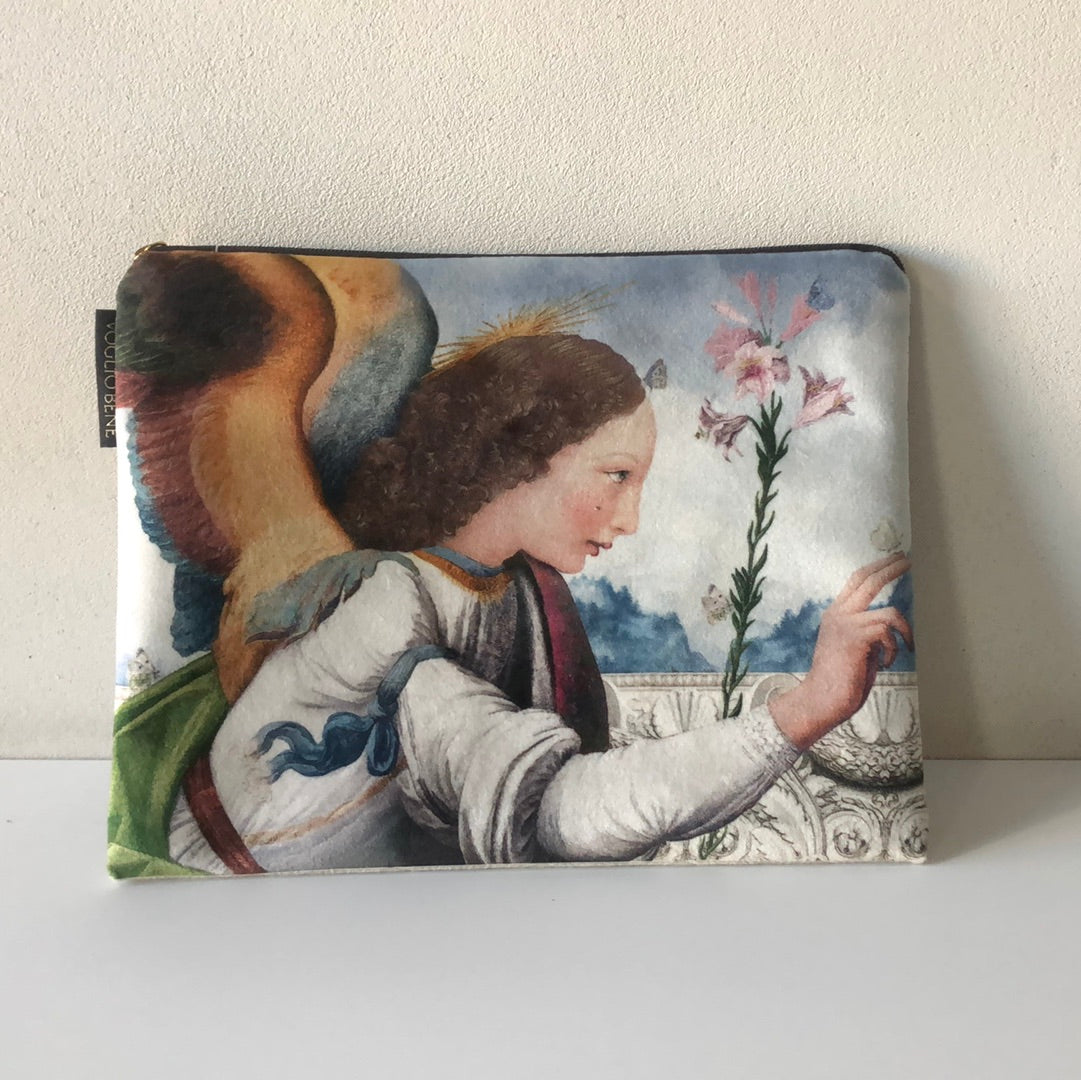 Voglio Bene, pochette/trousse Arcangelo, velluto, 17x23 cm