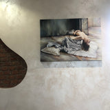 Dorta Raffaella, quadro "Donna con Lenzuola", olio su tela, 100x70