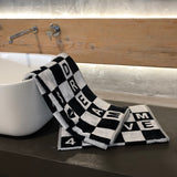 Mirabello Carrara, Pair 1 + 1 Fortuny black / white, cotton, 40x55 / 60x100