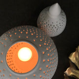 Enzo De Gasperi, trendy marok candle holder, white, h 25 x d18
