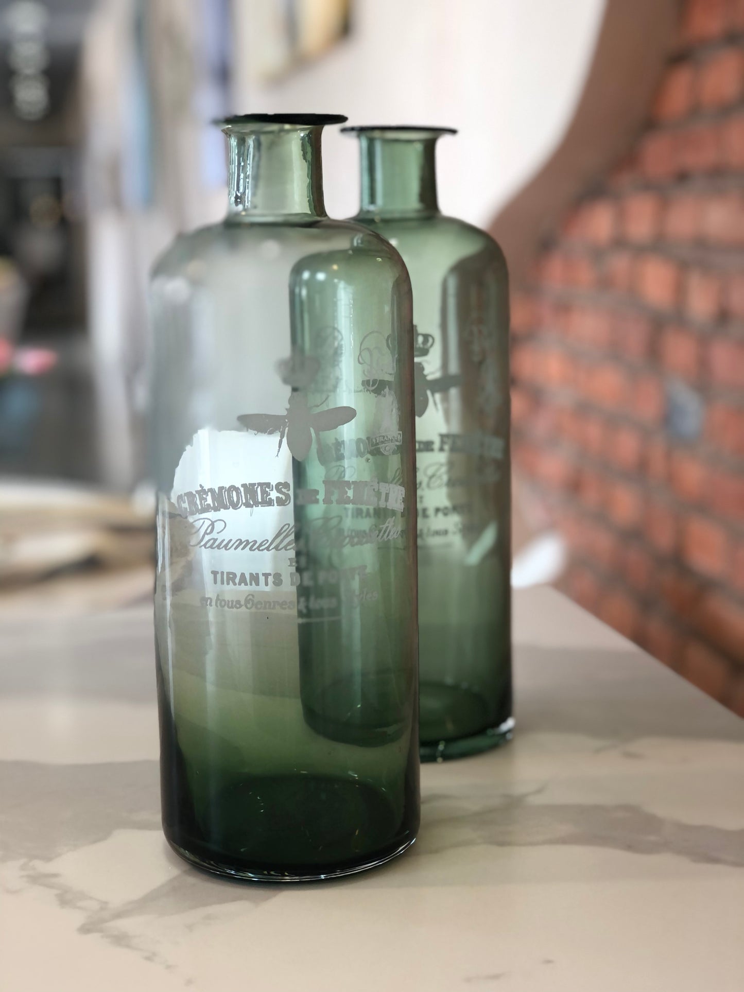 La Fabbrica del Verde, vaso vintage di vetro verde Cremones de Fenetre, VET252