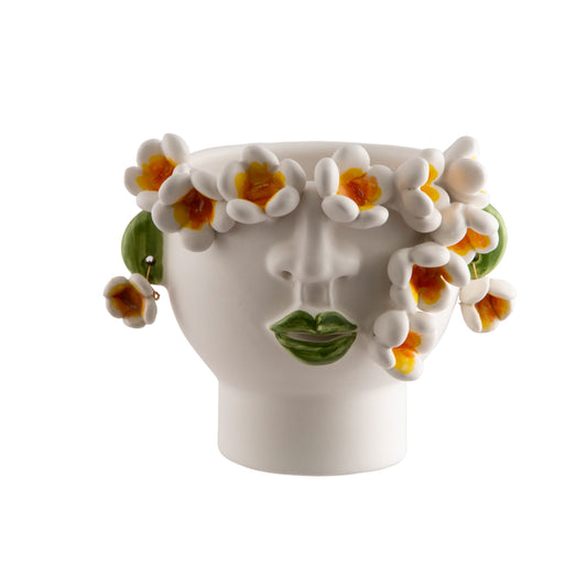 Patrizia Italiano, Vaso scultura siciliano FRANGIPANE fatto a mano in ceramica, piccolo