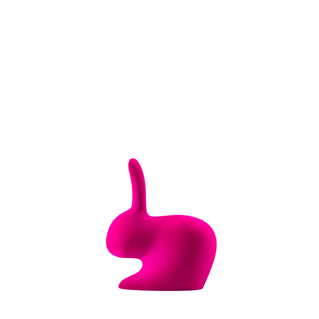 Qeeboo, Rabbit Xs Bookend, il coniglio di velluto fucsia