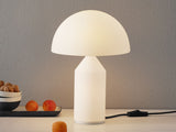 Oluce, Atollo table lamp in white color, medium size, diameter 38 cm