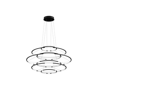 Nemo, lampada a sospensione Drop 7, alluminio opaco nero 2700 W, D90xh50 cm