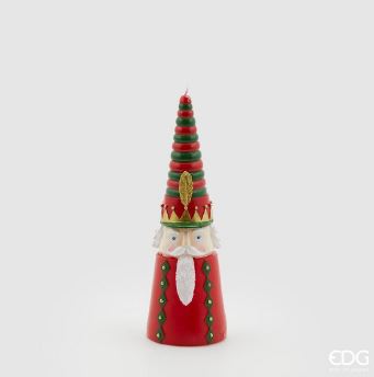 Enzo De Gasperi, candela natalizia soldatino cono, h27xd10 cm
