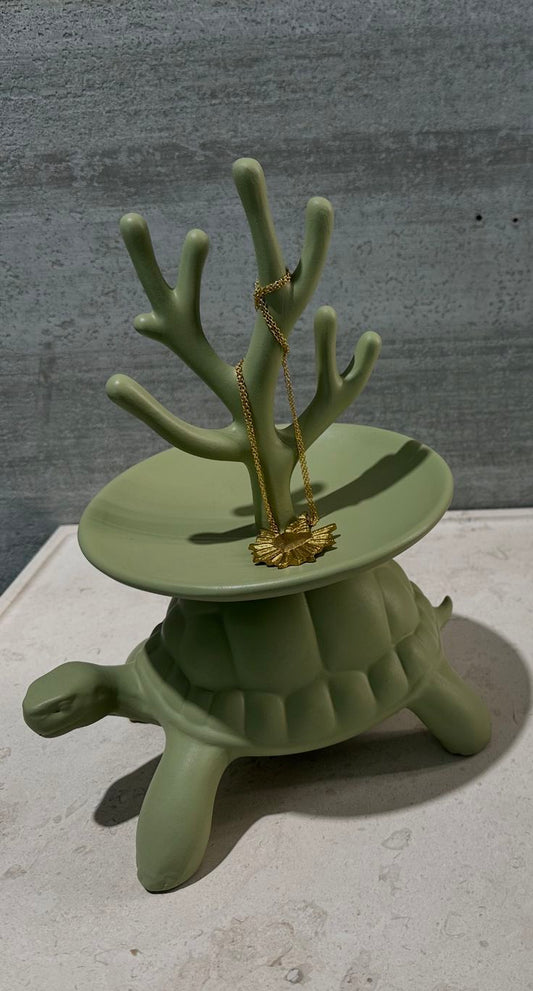 Qeeboo Turtle Carry XS Jewelry Tree olive green, ceramic
