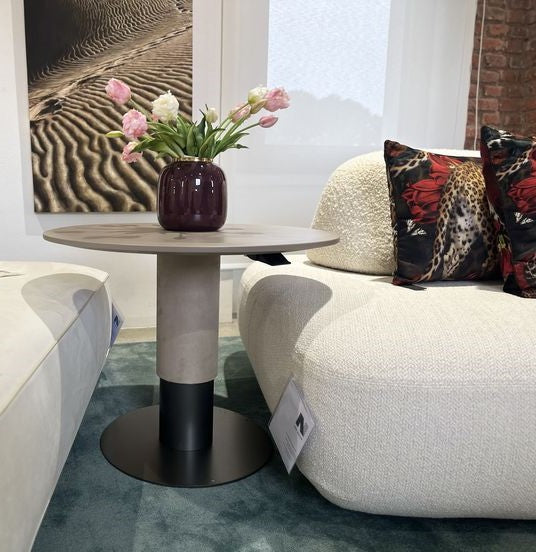 Art Nova, tavolino doppia altezza Dynamic laccato opaco argilla