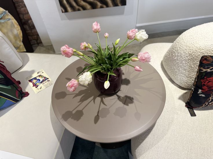 Art Nova, tavolino doppia altezza Dynamic laccato opaco argilla