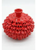 Enzo De Gasperi, vaso Chakra balze S rosso, h17,5xd22 cm, waterproof