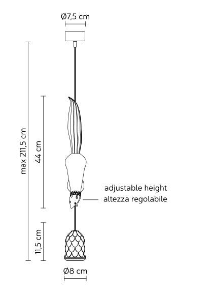 Karman, Squirrel suspension lamp, SHERWOOD E ROBIN collection, SE151BBINT, Matteo Ugolini