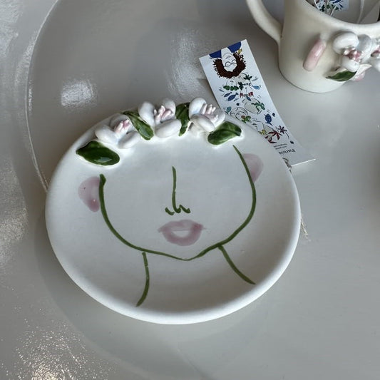 Patrizia Italiano, piattino Capperina piccola fatto a mano in ceramica