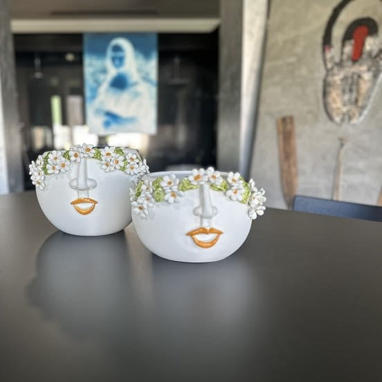 Patrizia Italiano, Vaso scultura siciliano testa Rotondè la Pomelia fatto a mano in ceramica, medio