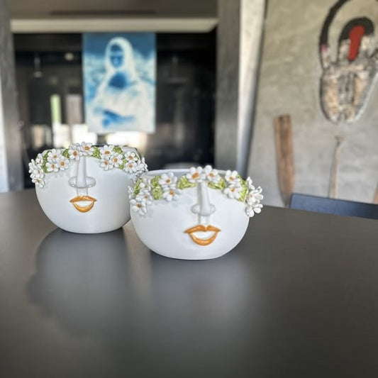 Patrizia Italiano, Vaso scultura siciliano testa Rotondè la Pomelia fatto a mano in ceramica, medio