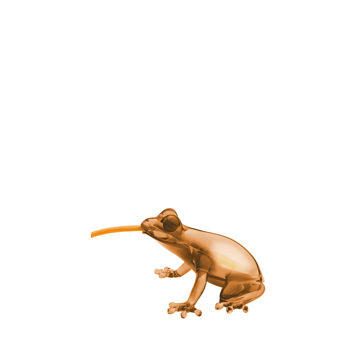 Qeeboo, lampada da tavolo/parete Hungry Frog Ambra con cavo
