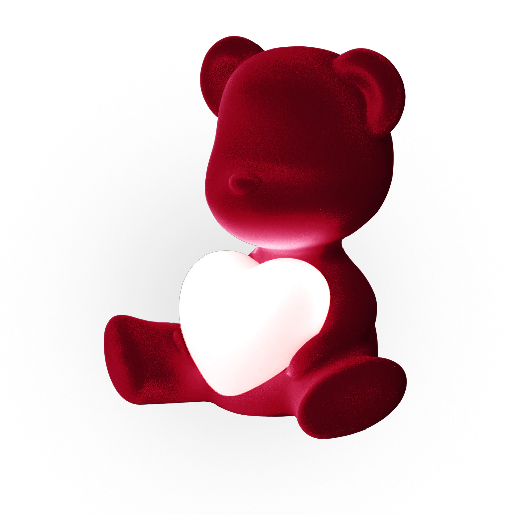Qeeboo, Teddy Love Xs finitura in Velluto Rosso
