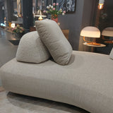 Art Nova, divano Curve tessuto beige con schienali mobili e chaise longue
