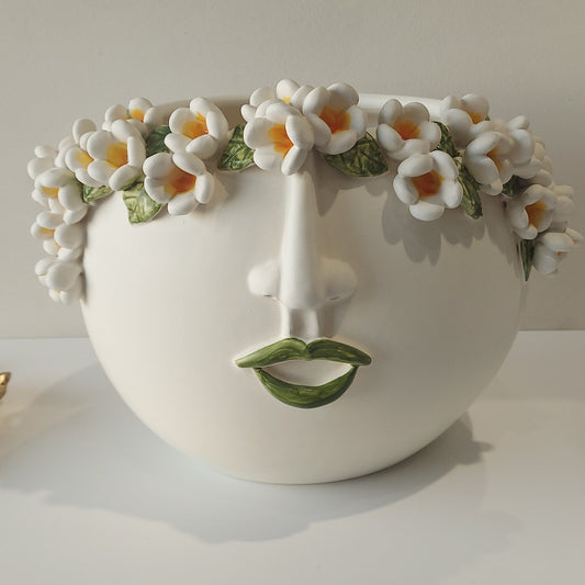 Patrizia Italiano, Vaso scultura siciliano ROTONDE' LA POMELIA GRANDE fatto a mano in ceramica, grande