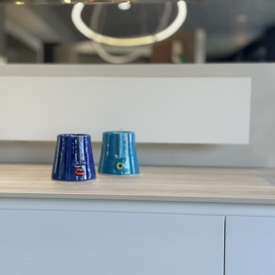 Patrizia Italiano, vaso Picciuteddino blu piccolo fatto a mano in ceramica