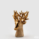Enzo De Gasperi, vaso cervo oro, resina, h31xd20 cm