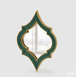 Enzo De Gasperi, specchio Marocco, cornice in legno dipinto verde, h28xl20 cm