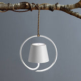 Zafferano, lampada sospensione da appendere Poldina bianca senza fili, indoor e outdoor
