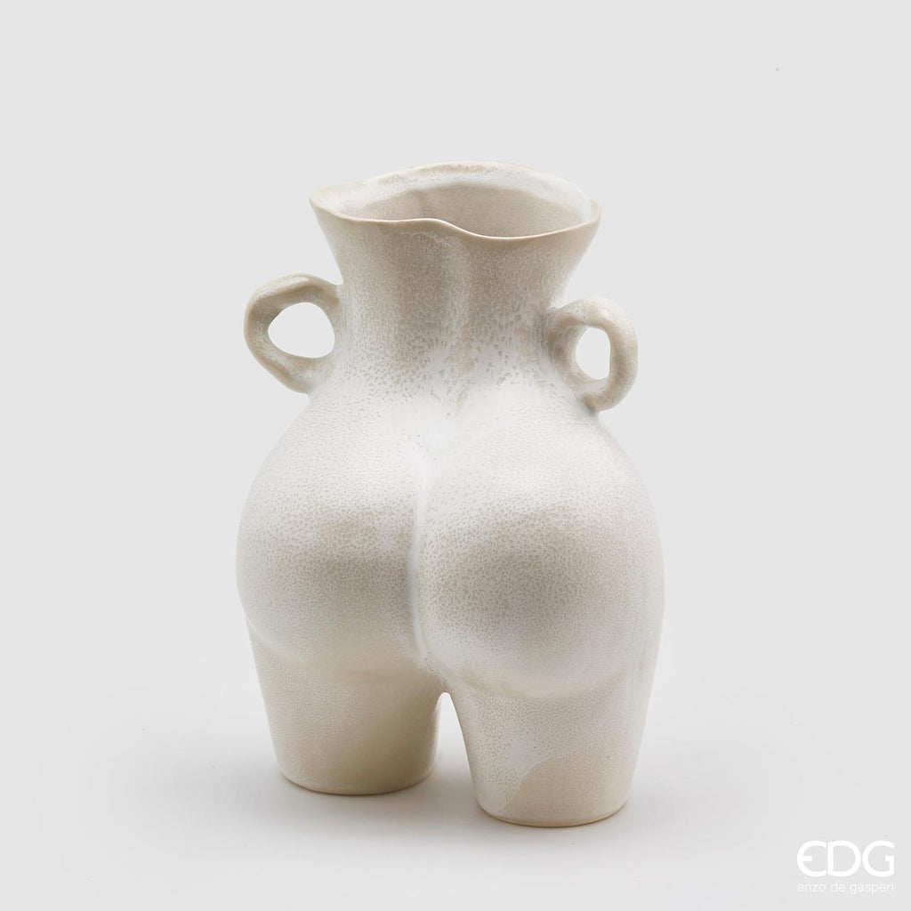 Enzo De Gasperi, vaso Chakra Booty bianco, ceramica, h27 x 20 x 16,5 cm