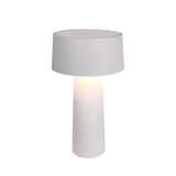 Vesta, lampada Mush bianca con base ricaricabile wireless, designer Ludovica e Roberto Palomba