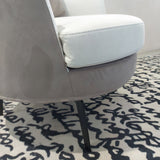 LeComfort, Dodo armchair with cushion, fabric covering, black metal foot, DODOP1000