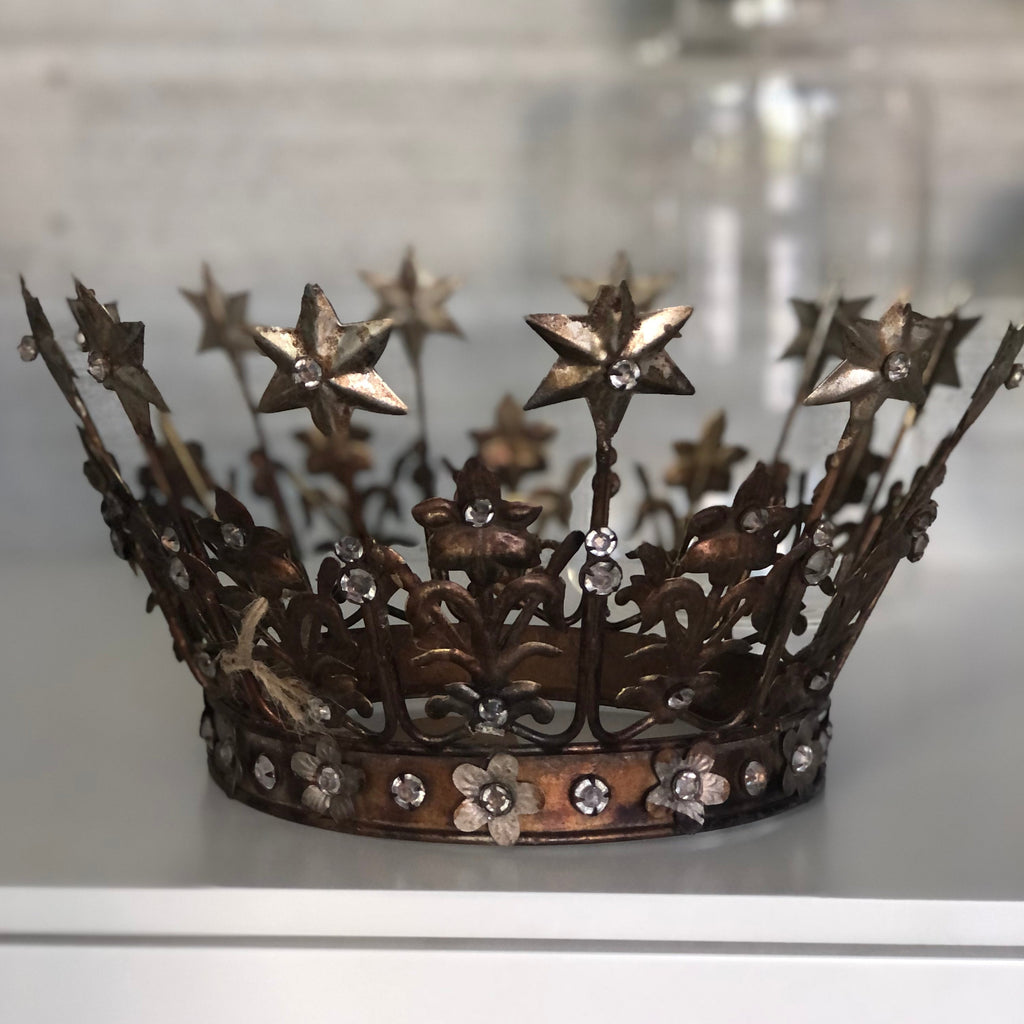 Corona con brillantini stelle e fiori Iron Grande