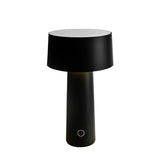 Vesta, lampada Mush nera con base ricaricabile wireless, designer Ludovica e Roberto Palomba
