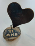 Piantanida Design, cuore Ti Amo, materiali di recupero, 10x10x20 cm