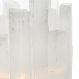 Abhika, portacandela Lixus L, vetro e selenite, h24xd17 cm