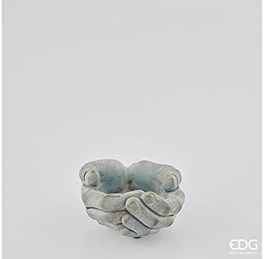 Enzo De Gasperi, vaso di cemento con mani a coppa, h12 cm