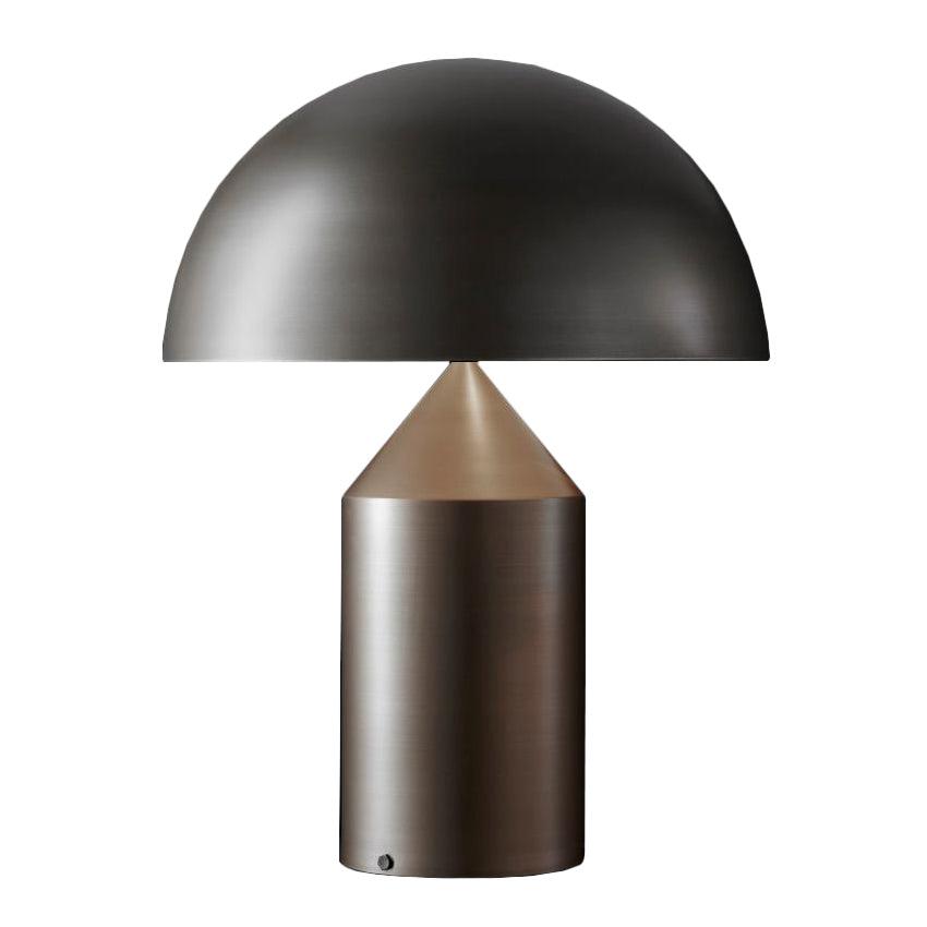 Oluce, Atollo table lamp in satin bronze color, medium size, diameter 38 cm