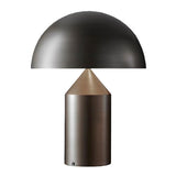 Oluce, Lampada da tavolo Atollo colore bronzo satinato, taglia media, diametro 38 cm