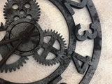 Orologio industrial Gear con lettere cm 50 nero