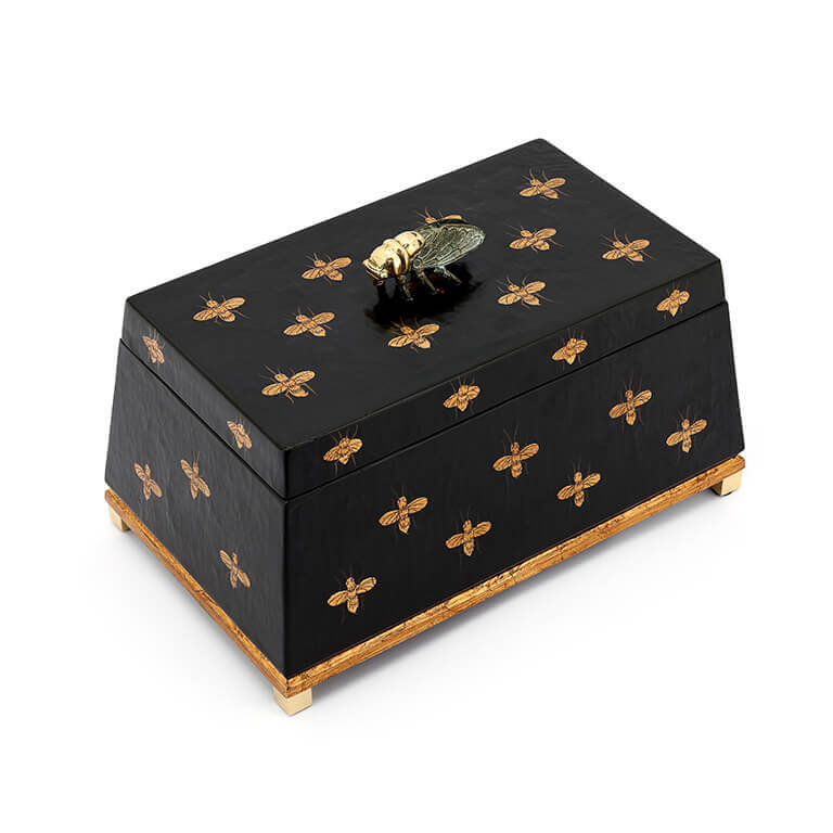 Abhika, box Krizia Bee, legno e ottone, H20x35x21