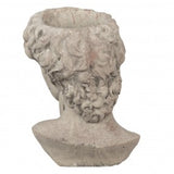 Clayre & Eef, vaso portapianta pietra busto David beige, 21x18x29 cm