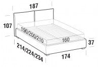 LeComfort, letto contenitore Allen, rete160x200, rivestimento in tessuto, ALLEMDBX3