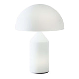 Oluce, Lampada da tavolo Atollo grande, bianco opale in vetro, diametro 50 cm