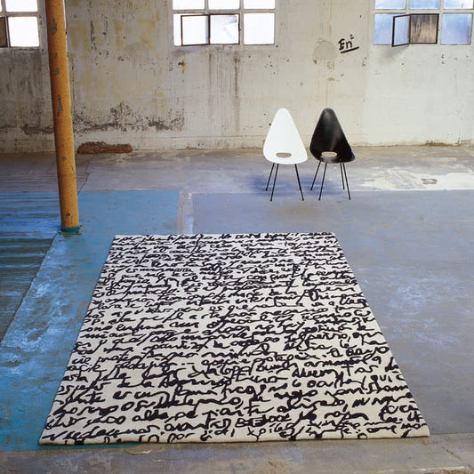 nanimarquina, Manuscrit carpet 170x240 cm, BLACK ON WHITE collection, Joaquim Ruiz Millet, 01BOWMAN00003