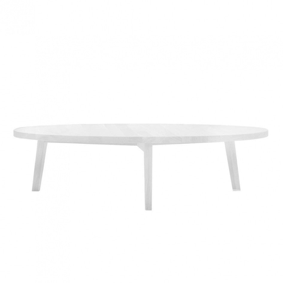 Gervasoni, tavolino Gray49, D 100 cm, rovere bianco, Paola Navone, GRA049FRW