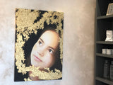 Dorta Raffaella, quadro "Il Sogno di Matilde", olio su tela e inserti in foglia d'oro, 70x100