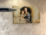Dorta Raffaella, painting "Madonna with Child", oil on canvas and mixed media, 120x70